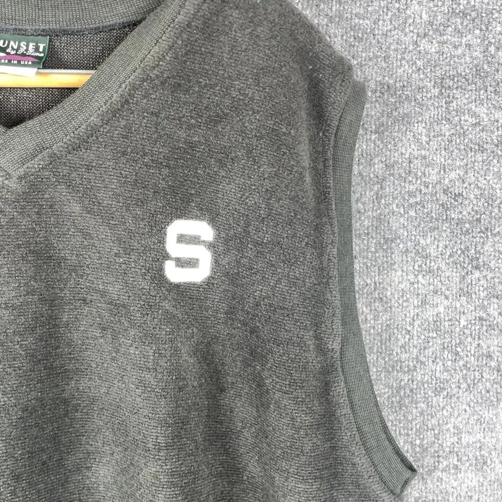 VTG Michigan State Spartans Sweater Vest Mens XL Gray Embroidered Golf‎ Preppy